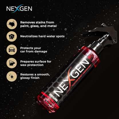 Water Spot Remover (8Oz) - Fast-Acting Spray for Hard Water Stains - Smooth & Spot-Free Finish - On-The-Go Car Detailing - Car Cleaning Supplies - Safe for Paint, Metal, & Glass